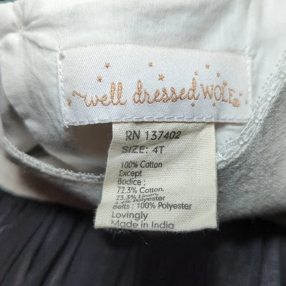 Well Dressed Wolf Surprise Black Maxi Dress with Linen Top WDW Girls Size 4T